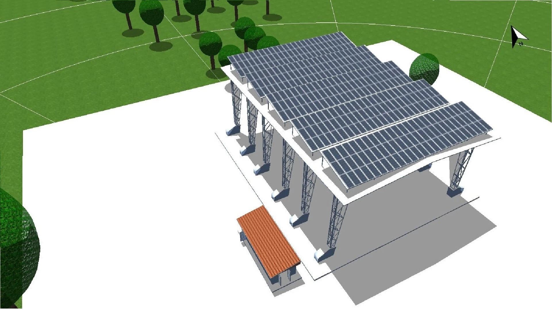 PV*SOL render — cubierta solar